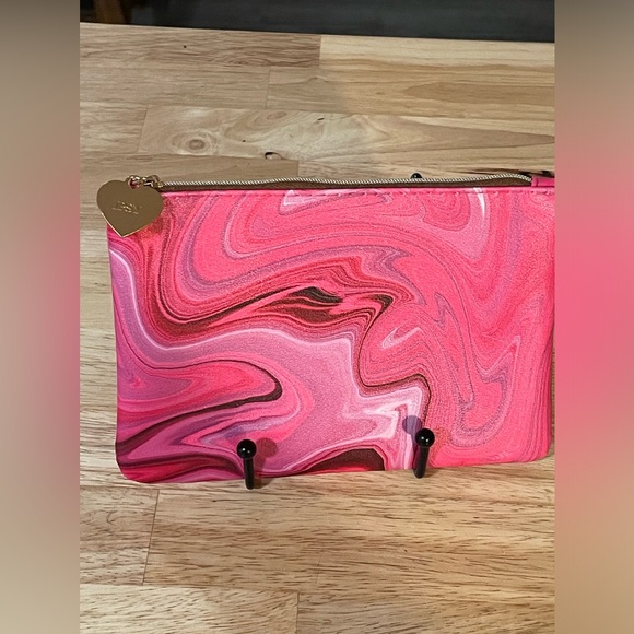 IPSY pink makeup bag with charm graphic self love is best love 7 x 4.5 in - Picture 2 of 4